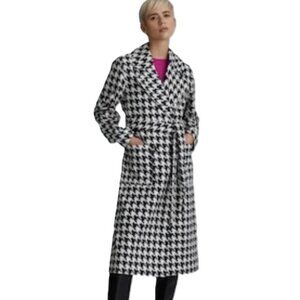 NVLT Belted Lined Herringbone Trench Coat - Size Medium NWT